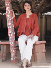 Double Flair Rust Kala Cotton Top